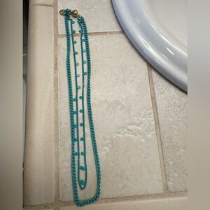BAR By Alexa Rae Melania Clara Teal Turquoise Aqua Blue 2 Piece Layered Necklace